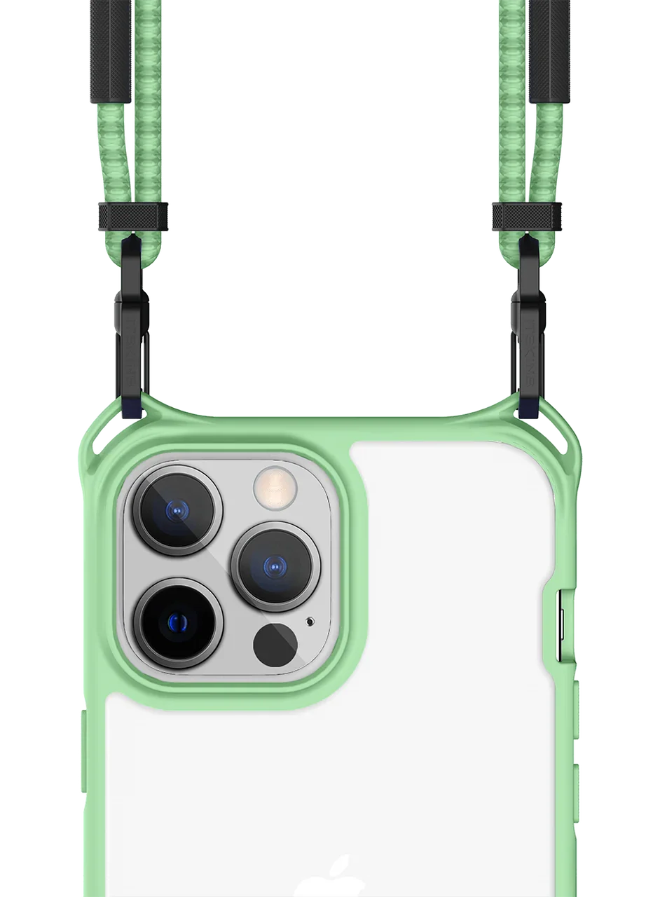 Itskins Hybrid Sling iPhone 13 Pro Cover - Light Green - Tashqila Itskins Hybrid Sling iPhone 13 Pro Cover - Light Green - Tashqila
